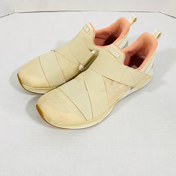 Tiem Latus Natural Cream Beige Sneaker Hook & Loop Closure Sz 10 - Picture 1 of 11